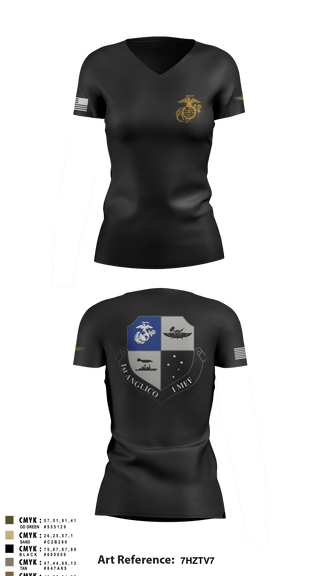 Women's Short Sleeve Vneck Shirt, , Marines, Teamtime, Team time, sublimation, custom sports apparel, team uniforms, spirit wear, spiritwear, sports uniforms, custom shirts, team store, custom team store, fundraiser sports, apparel fundraiser