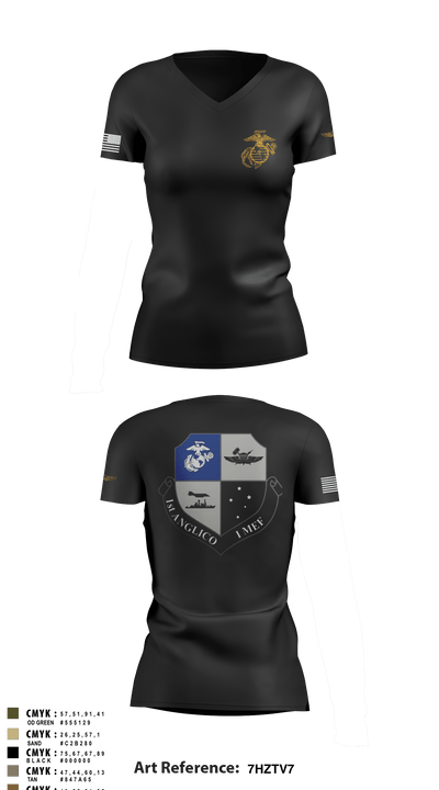 1st ANGLICO 88705849 Women's Short Sleeve V-neck Shirt - 1