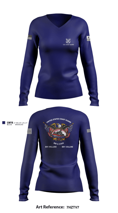 BM A 2309 76639839 Women's Long Sleeve V-neck Shirt - 1