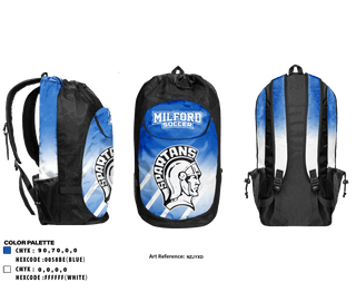 Gear Bag, Milford High School Soccer, Men's Soccer, Teamtime, Team time, sublimation, custom sports apparel, team uniforms, spirit wear, spiritwear, sports uniforms, custom shirts, team store, custom team store, fundraiser sports, apparel fundraiser