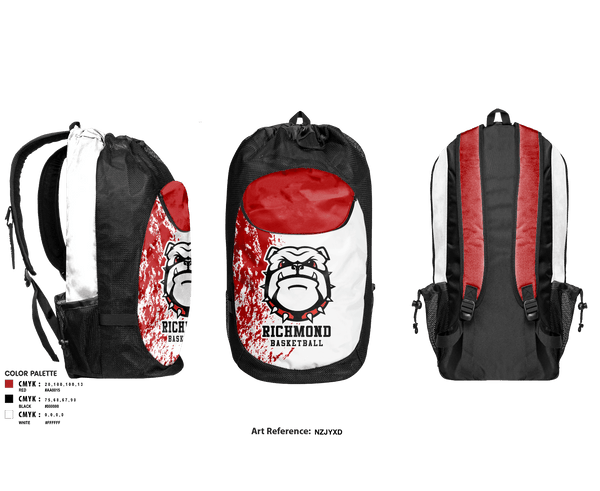 Gear Bag, Richmond High School of the Arts Basketball, Women's Basketball, Teamtime, Team time, sublimation, custom sports apparel, team uniforms, spirit wear, spiritwear, sports uniforms, custom shirts, team store, custom team store, fundraiser sports, apparel fundraiser