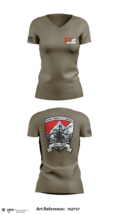 6-17 CAV 92718622 Women's Short Sleeve V-neck Shirt - 3