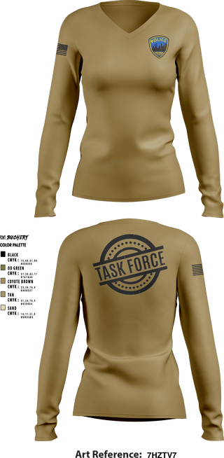 Women's Long Sleeve Vneck Shirt, , Police, Teamtime, Team time, sublimation, custom sports apparel, team uniforms, spirit wear, spiritwear, sports uniforms, custom shirts, team store, custom team store, fundraiser sports, apparel fundraiser