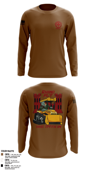 Long Sleeve Performance Shirt, HHC 1-114 Infantry Brigade, , Teamtime, Team time, sublimation, custom sports apparel, team uniforms, spirit wear, spiritwear, sports uniforms, custom shirts, team store, custom team store, fundraiser sports, apparel fundraiser