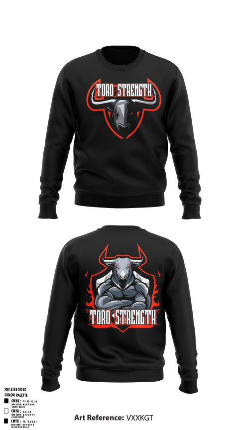 Crew Neck Sweatshirt, ToroStrengthToroStrength, , Teamtime, Team time, sublimation, custom sports apparel, team uniforms, spirit wear, spiritwear, sports uniforms, custom shirts, team store, custom team store, fundraiser sports, apparel fundraiser