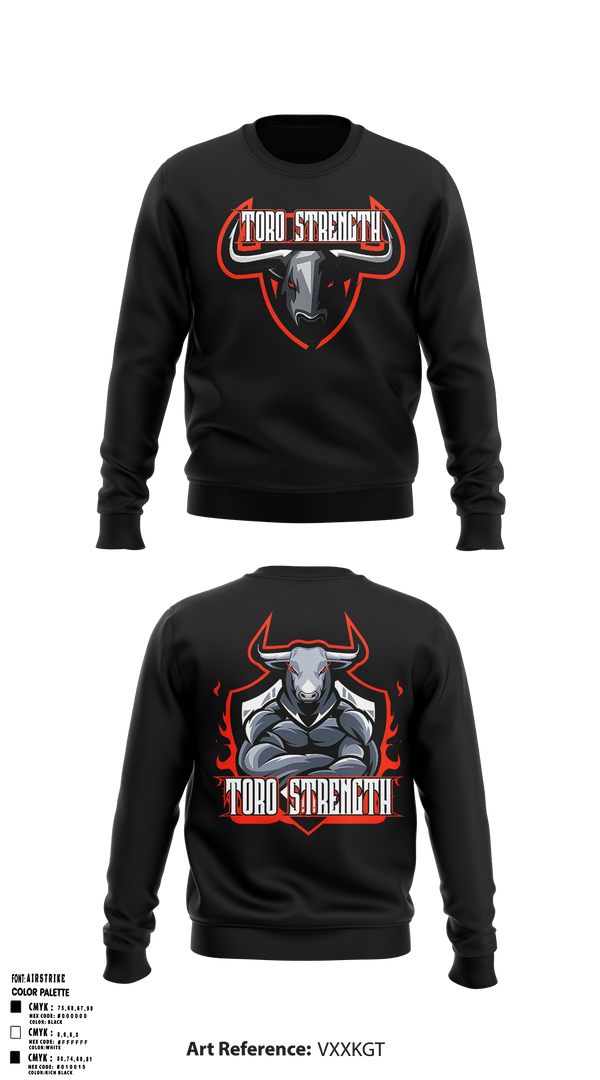 Crew Neck Sweatshirt, ToroStrengthToroStrength, , Teamtime, Team time, sublimation, custom sports apparel, team uniforms, spirit wear, spiritwear, sports uniforms, custom shirts, team store, custom team store, fundraiser sports, apparel fundraiser