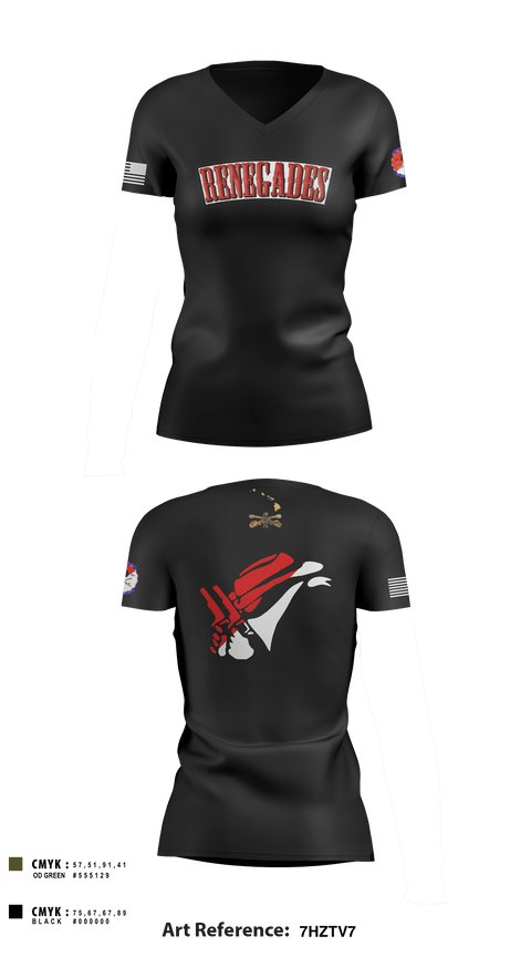 Women's Short Sleeve Vneck Shirt, 2-6 Cav Alpha troop Renegades, Army, Teamtime, Team time, sublimation, custom sports apparel, team uniforms, spirit wear, spiritwear, sports uniforms, custom shirts, team store, custom team store, fundraiser sports, apparel fundraiser