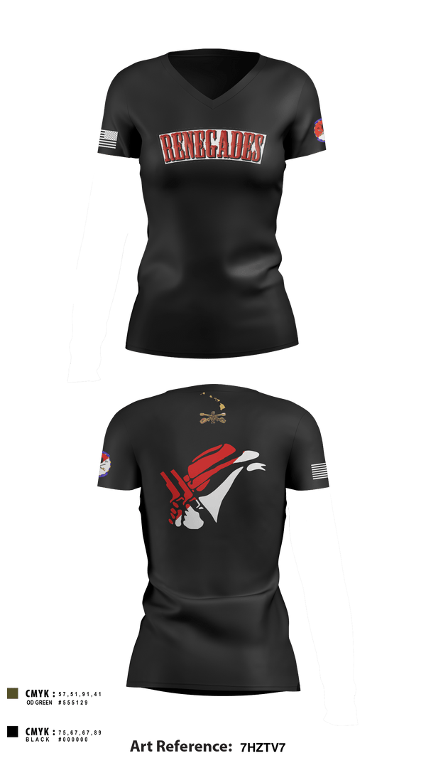 Women's Short Sleeve Vneck Shirt, 2-6 Cav Alpha troop Renegades, Army, Teamtime, Team time, sublimation, custom sports apparel, team uniforms, spirit wear, spiritwear, sports uniforms, custom shirts, team store, custom team store, fundraiser sports, apparel fundraiser