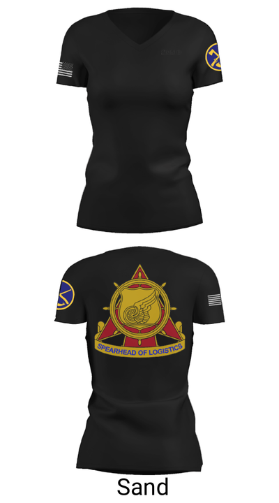 WVARNG Surface Maintenance Management Office 36945793 Women's Short Sleeve V-neck Shirt - 22