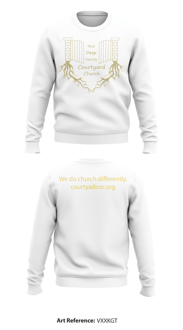 Crew Neck Sweatshirt, Courtyard Chuch, , Teamtime, Team time, sublimation, custom sports apparel, team uniforms, spirit wear, spiritwear, sports uniforms, custom shirts, team store, custom team store, fundraiser sports, apparel fundraiser