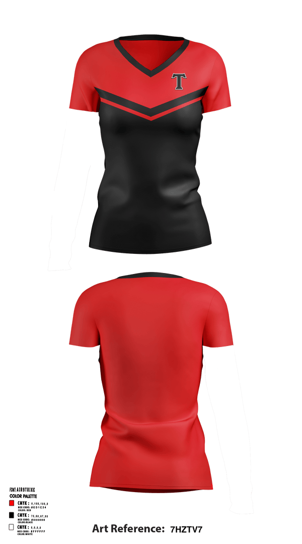 Women's Short Sleeve Vneck Shirt, Turner Middle School, Spirit Store, Teamtime, Team time, sublimation, custom sports apparel, team uniforms, spirit wear, spiritwear, sports uniforms, custom shirts, team store, custom team store, fundraiser sports, apparel fundraiser