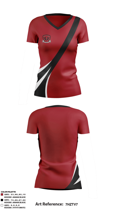 Women's Short Sleeve Vneck Shirt, Crossover Preparatory Academy, Spirit Store, Teamtime, Team time, sublimation, custom sports apparel, team uniforms, spirit wear, spiritwear, sports uniforms, custom shirts, team store, custom team store, fundraiser sports, apparel fundraiser