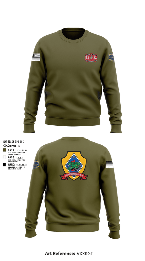 Crew Neck Sweatshirt, 3rd AAV 1st Marines DivAmphibious assault, vehicle,, Marines, Teamtime, Team time, sublimation, custom sports apparel, team uniforms, spirit wear, spiritwear, sports uniforms, custom shirts, team store, custom team store, fundraiser sports, apparel fundraiser