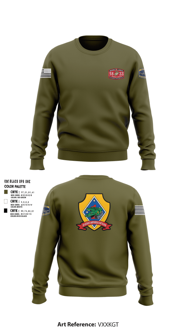 Crew Neck Sweatshirt, 3rd AAV 1st Marines DivAmphibious assault, vehicle,, Marines, Teamtime, Team time, sublimation, custom sports apparel, team uniforms, spirit wear, spiritwear, sports uniforms, custom shirts, team store, custom team store, fundraiser sports, apparel fundraiser