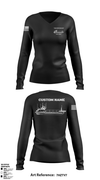Women's Long Sleeve Vneck Shirt, , Army, Teamtime, Team time, sublimation, custom sports apparel, team uniforms, spirit wear, spiritwear, sports uniforms, custom shirts, team store, custom team store, fundraiser sports, apparel fundraiser
