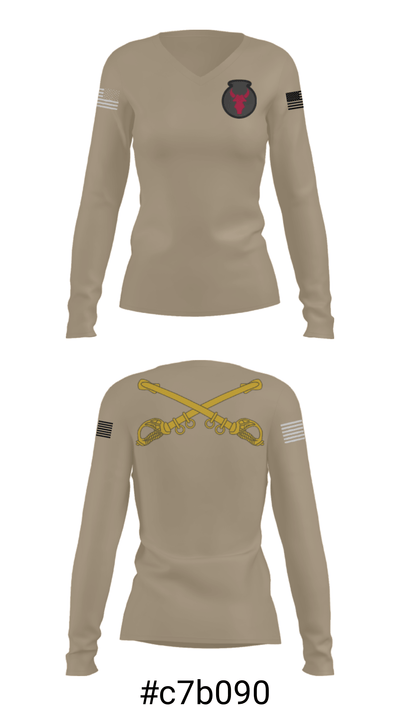 1-145th Armor 33702857 Women's Long Sleeve V-neck Shirt - 37
