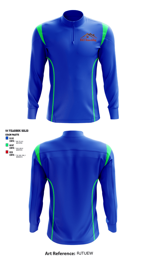 Quarter Zip Jacket, E&D Remodeling and Siding LLC, , Teamtime, Team time, sublimation, custom sports apparel, team uniforms, spirit wear, spiritwear, sports uniforms, custom shirts, team store, custom team store, fundraiser sports, apparel fundraiser