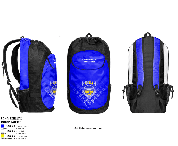 Gear Bag, Vikings Youth Basketball Association, Men's Basketball, Teamtime, Team time, sublimation, custom sports apparel, team uniforms, spirit wear, spiritwear, sports uniforms, custom shirts, team store, custom team store, fundraiser sports, apparel fundraiser