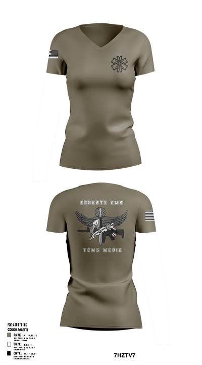 Schertz SWAT 48439829 Women's Short Sleeve V-neck Shirt - 6