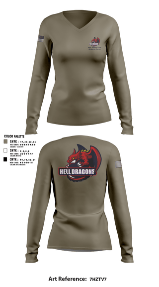 Women's Long Sleeve Vneck Shirt, XVIII AIRBORNE CORPS RECEPTION COMPANY, Army, Teamtime, Team time, sublimation, custom sports apparel, team uniforms, spirit wear, spiritwear, sports uniforms, custom shirts, team store, custom team store, fundraiser sports, apparel fundraiser