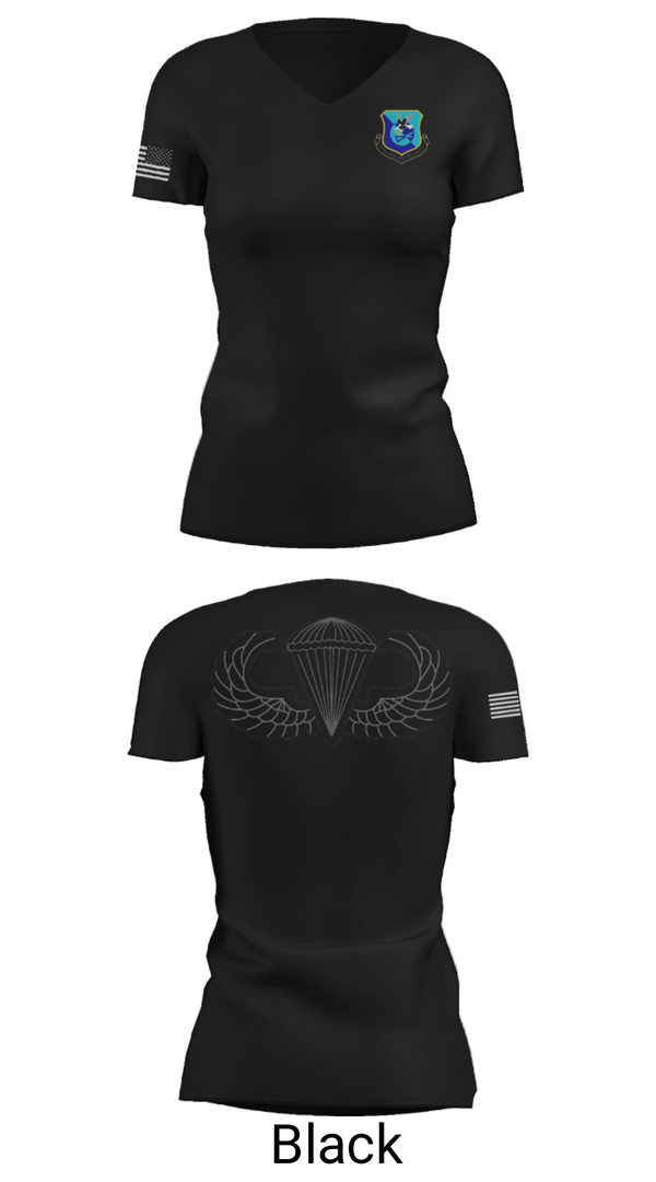 Women's Short Sleeve Vneck Shirt, , Air Force, Teamtime, Team time, sublimation, custom sports apparel, team uniforms, spirit wear, spiritwear, sports uniforms, custom shirts, team store, custom team store, fundraiser sports, apparel fundraiser