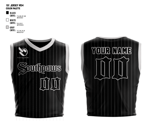 Basketball Uniform, Southpaws, Men's Basketball, Teamtime, Team time, sublimation, custom sports apparel, team uniforms, spirit wear, spiritwear, sports uniforms, custom shirts, team store, custom team store, fundraiser sports, apparel fundraiser