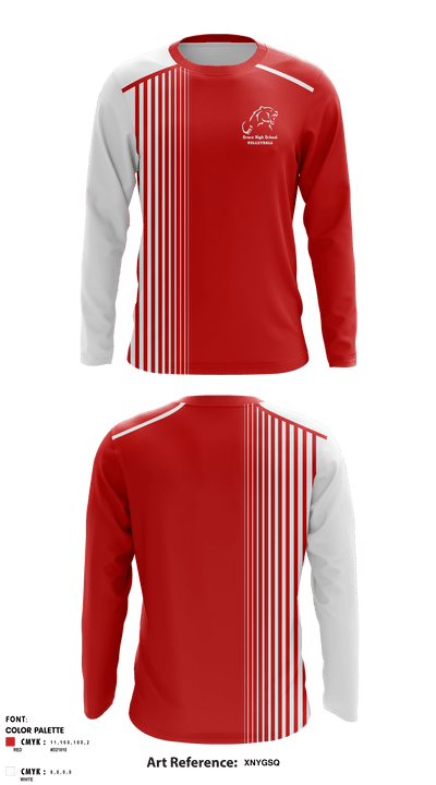 Grace High School Volleyball 18103042 Long Sleeve Performance Shirt - 1