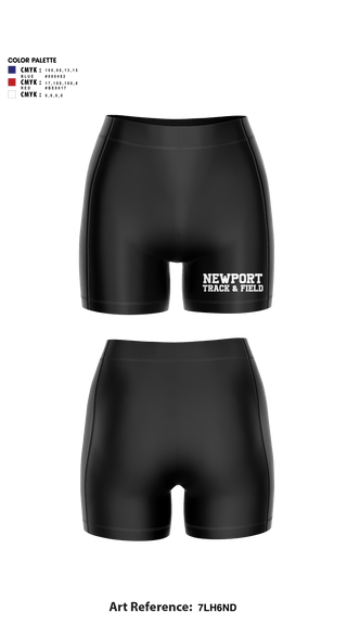 Women's Compression Shorts, Newport High School Track & Field, Track & Field, Teamtime, Team time, sublimation, custom sports apparel, team uniforms, spirit wear, spiritwear, sports uniforms, custom shirts, team store, custom team store, fundraiser sports, apparel fundraiser