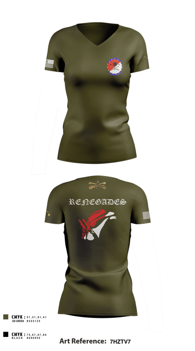 Renegades 84834398 Women's Short Sleeve V-neck Shirt - 1