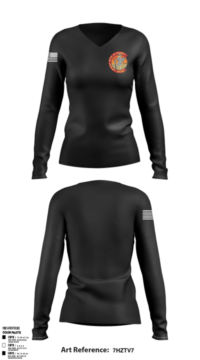 D Co. 4-4 AB 45635746 Women's Long Sleeve V-neck Shirt - 1