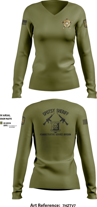 Women's Long Sleeve Vneck Shirt, , Police, Teamtime, Team time, sublimation, custom sports apparel, team uniforms, spirit wear, spiritwear, sports uniforms, custom shirts, team store, custom team store, fundraiser sports, apparel fundraiser