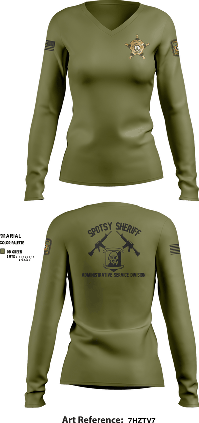 ASD 85875473 Women's Long Sleeve V-neck Shirt - 2
