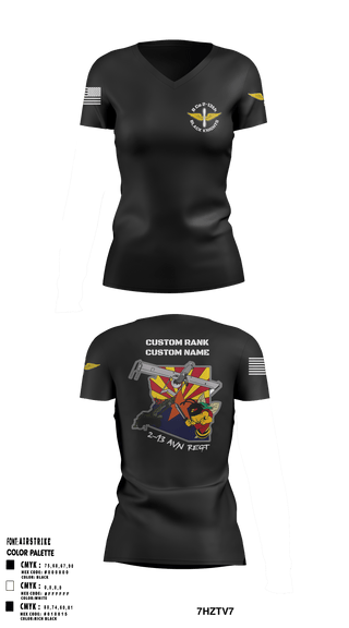 Women's Short Sleeve Vneck Shirt, Bravo Company, 2-13th AVN REGT, Army, Teamtime, Team time, sublimation, custom sports apparel, team uniforms, spirit wear, spiritwear, sports uniforms, custom shirts, team store, custom team store, fundraiser sports, apparel fundraiser