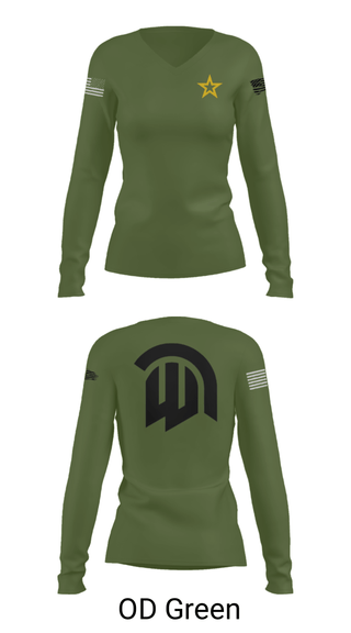 Women's Long Sleeve Vneck Shirt, , Army, Teamtime, Team time, sublimation, custom sports apparel, team uniforms, spirit wear, spiritwear, sports uniforms, custom shirts, team store, custom team store, fundraiser sports, apparel fundraiser
