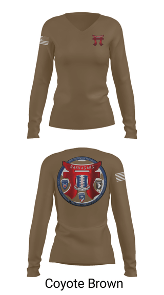 Women's Long Sleeve Vneck Shirt, , Army, Teamtime, Team time, sublimation, custom sports apparel, team uniforms, spirit wear, spiritwear, sports uniforms, custom shirts, team store, custom team store, fundraiser sports, apparel fundraiser