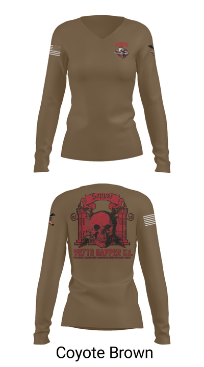 927 Sapper Company 70856358 Women's Long Sleeve V-neck Shirt - 38