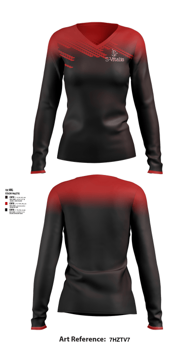 S-Vitalis 83502515 Women's Long Sleeve V-neck Shirt - 1