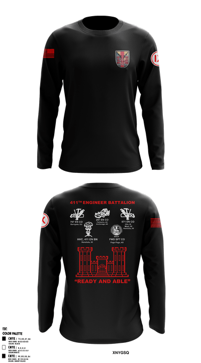 411th Engineer Battalion 54213256 Long Sleeve Performance Shirt - 15
