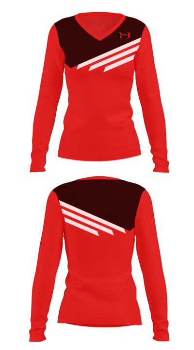 Hibriten High School Wrestling 33577062 Women's Long Sleeve V-neck Shirt - 25
