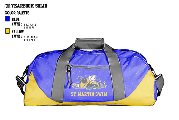 Duffle Bag, St Martin High School Swimming, Swimming, Teamtime, Team time, sublimation, custom sports apparel, team uniforms, spirit wear, spiritwear, sports uniforms, custom shirts, team store, custom team store, fundraiser sports, apparel fundraiser