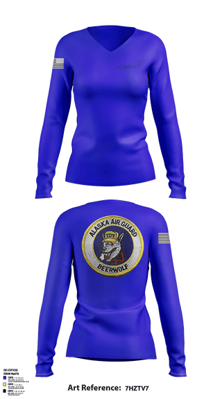 Women's Long Sleeve Vneck Shirt, , National Guard, Teamtime, Team time, sublimation, custom sports apparel, team uniforms, spirit wear, spiritwear, sports uniforms, custom shirts, team store, custom team store, fundraiser sports, apparel fundraiser