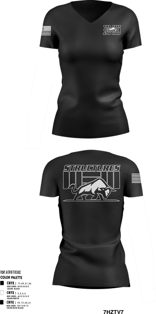 Women's Short Sleeve Vneck Shirt, 379 ECES/CEOHS, Air Force, Teamtime, Team time, sublimation, custom sports apparel, team uniforms, spirit wear, spiritwear, sports uniforms, custom shirts, team store, custom team store, fundraiser sports, apparel fundraiser