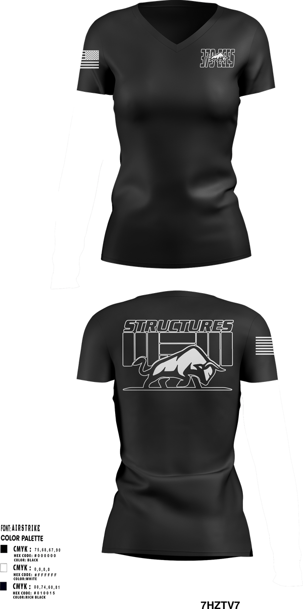 Women's Short Sleeve Vneck Shirt, 379 ECES/CEOHS, Air Force, Teamtime, Team time, sublimation, custom sports apparel, team uniforms, spirit wear, spiritwear, sports uniforms, custom shirts, team store, custom team store, fundraiser sports, apparel fundraiser