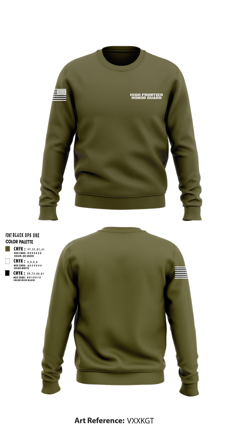 Crew Neck Sweatshirt, High Frontier Honor Guard, Air Force, Teamtime, Team time, sublimation, custom sports apparel, team uniforms, spirit wear, spiritwear, sports uniforms, custom shirts, team store, custom team store, fundraiser sports, apparel fundraiser