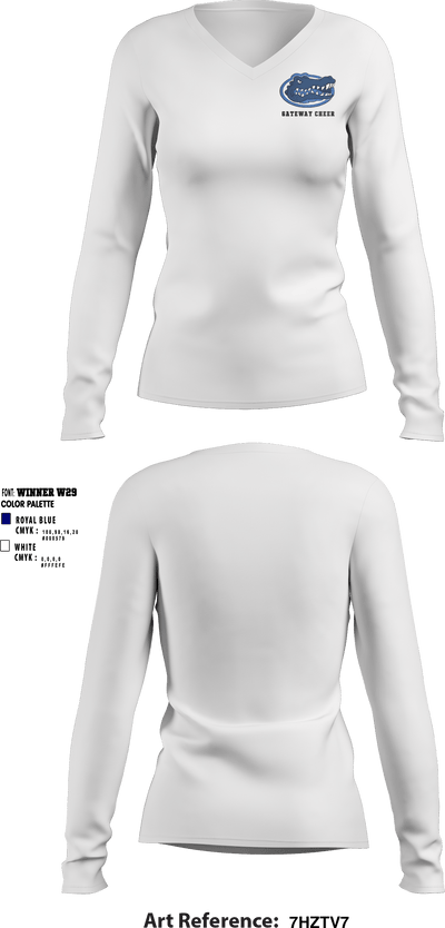 Gateway Regional High School Cheer 43593489 Women's Long Sleeve V-neck Shirt - 4