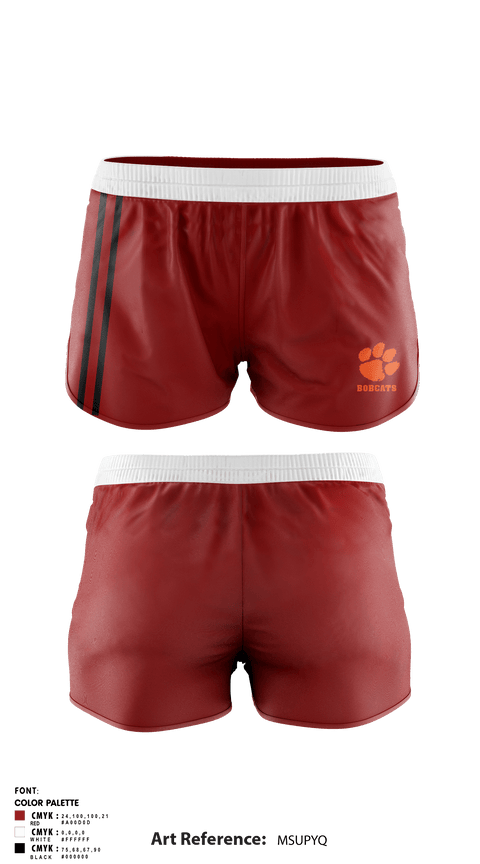 Track Shorts, Bobcats, Cross Country, Teamtime, Team time, sublimation, custom sports apparel, team uniforms, spirit wear, spiritwear, sports uniforms, custom shirts, team store, custom team store, fundraiser sports, apparel fundraiser