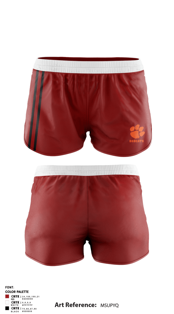 Track Shorts, Bobcats, Cross Country, Teamtime, Team time, sublimation, custom sports apparel, team uniforms, spirit wear, spiritwear, sports uniforms, custom shirts, team store, custom team store, fundraiser sports, apparel fundraiser