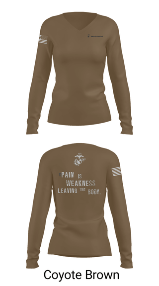 Women's Long Sleeve Vneck Shirt, , Marines, Teamtime, Team time, sublimation, custom sports apparel, team uniforms, spirit wear, spiritwear, sports uniforms, custom shirts, team store, custom team store, fundraiser sports, apparel fundraiser