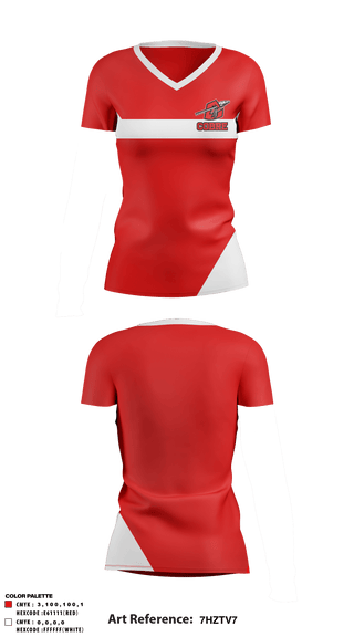 Women's Short Sleeve Vneck Shirt, Cobre High School, Spirit Store, Teamtime, Team time, sublimation, custom sports apparel, team uniforms, spirit wear, spiritwear, sports uniforms, custom shirts, team store, custom team store, fundraiser sports, apparel fundraiser