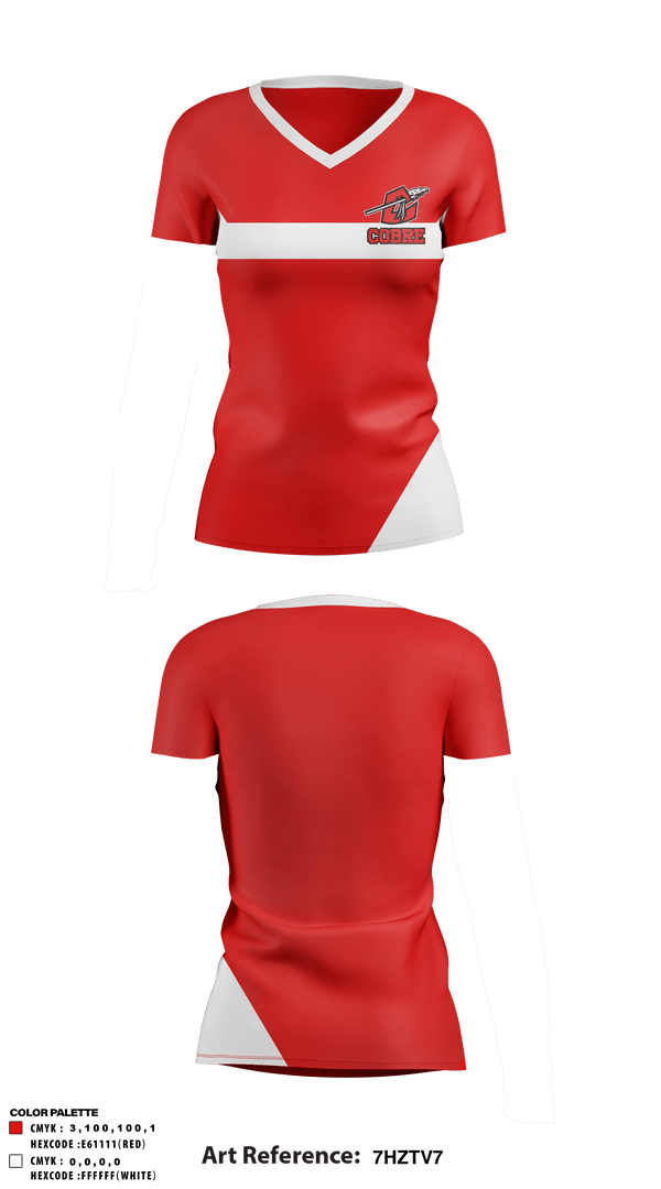Women's Short Sleeve Vneck Shirt, Cobre High School, Spirit Store, Teamtime, Team time, sublimation, custom sports apparel, team uniforms, spirit wear, spiritwear, sports uniforms, custom shirts, team store, custom team store, fundraiser sports, apparel fundraiser
